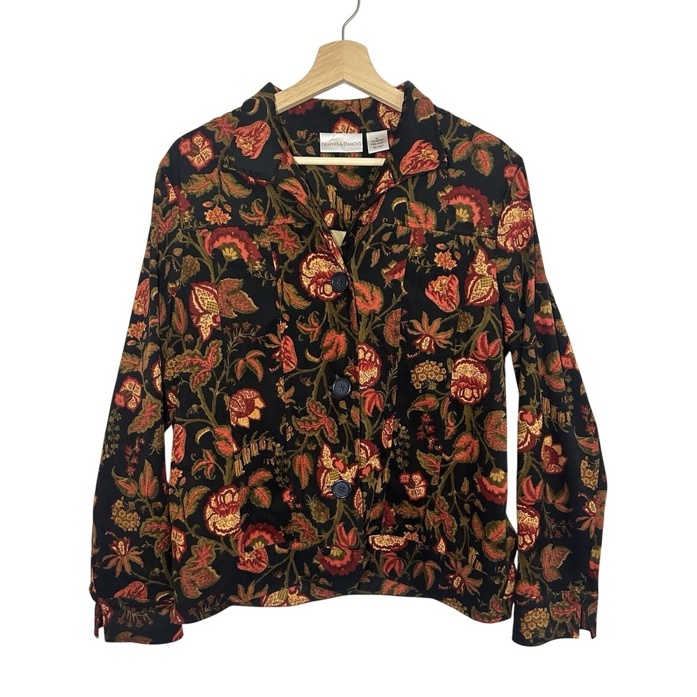 Draper's & Damon's MEDIUM Fall Floral Moody Fairy Statement Jacket Whimsigoth
